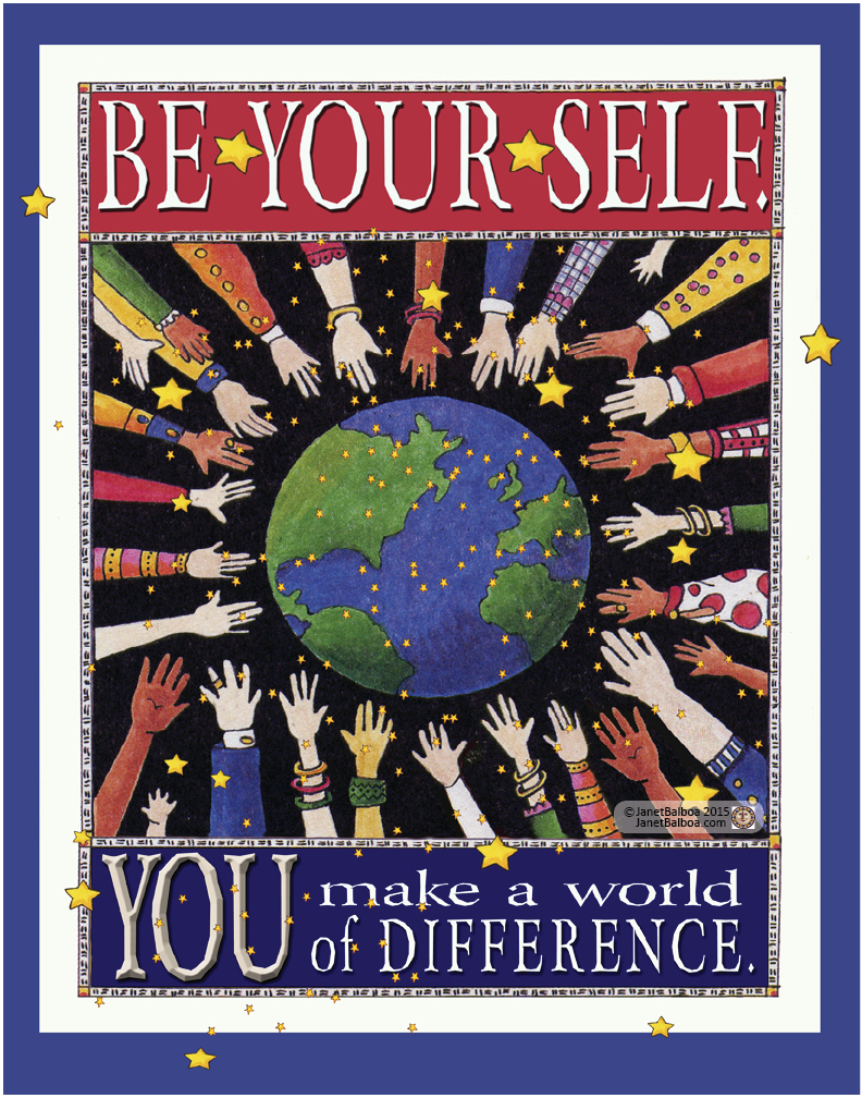 Be Yourself, marker and colored pencil, 11" x 14", janet balboa