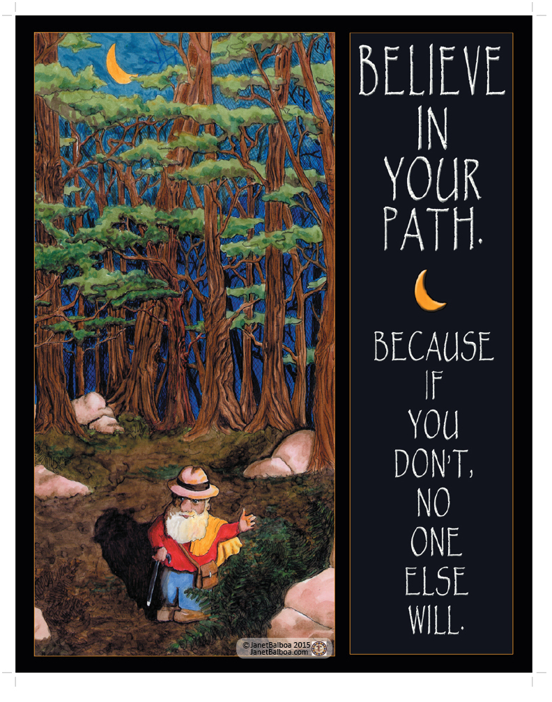 Believe in Your own Path, marker and colored pencil, 11" x 14", janet balboa