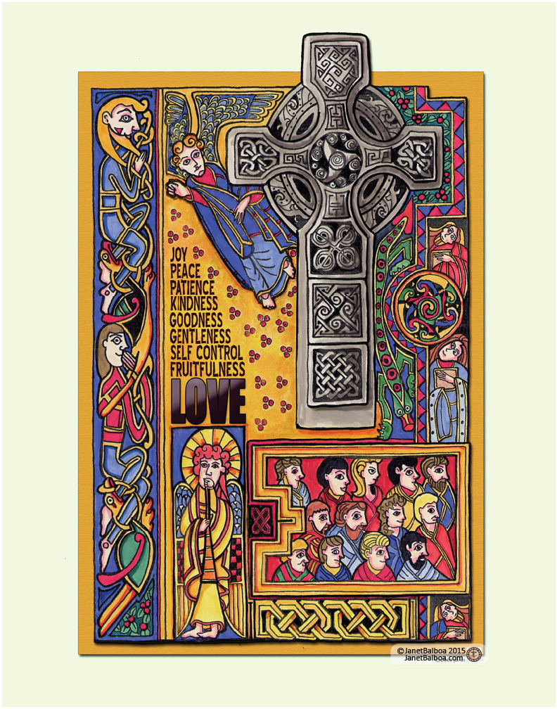 The Book of Kells, marker and colored pencil, 11" x 14", janet balboa