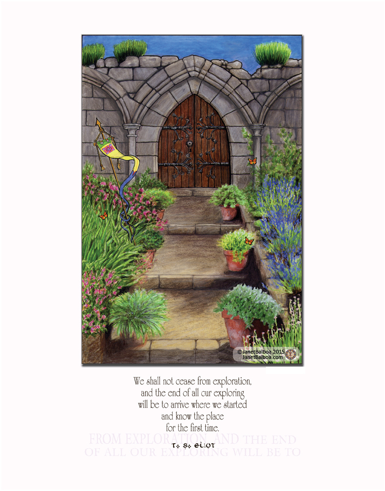 The Castle Door, marker and colored pencil, 11" x 14", janet balboa