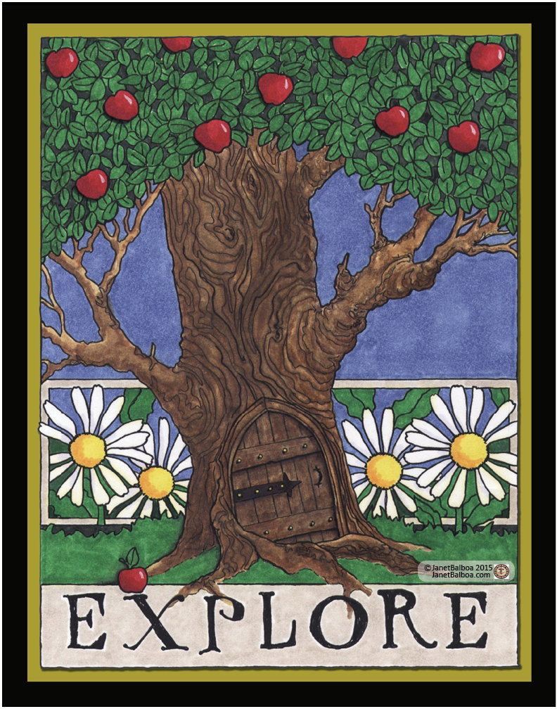 Explore, marker and colored pencil, 11" x 14", janet balboa