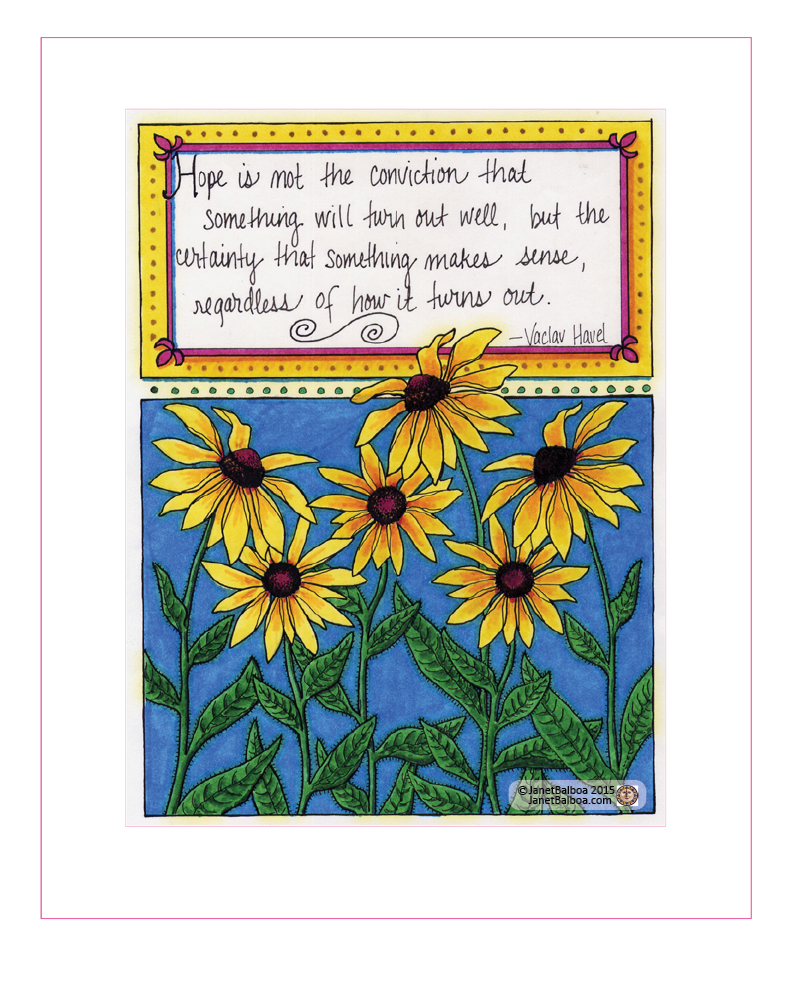 Hope, marker and colored pencil, 11" x 14", janet balboa