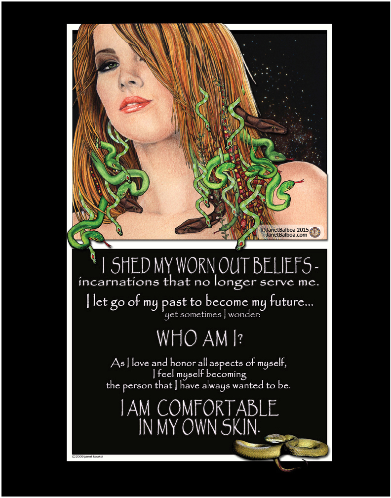 Medusa, marker and colored pencil, 11" x 14", janet balboa