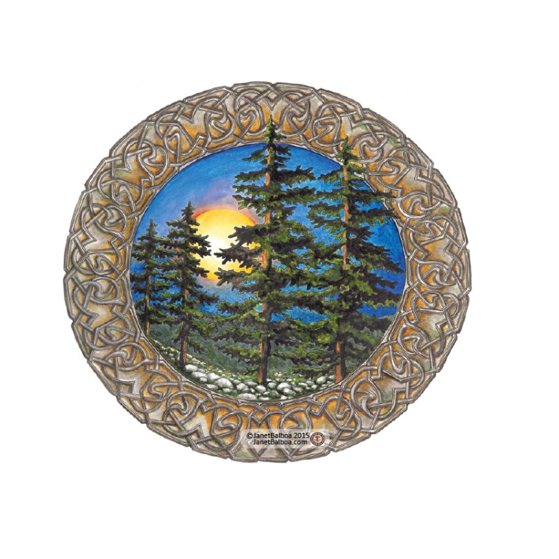 Quiet Night, marker and colored pencil, 11" x 14", janet balboa