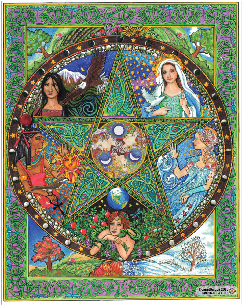 Wise Women, marker and colored pencil, 11" x 14", janet balboa