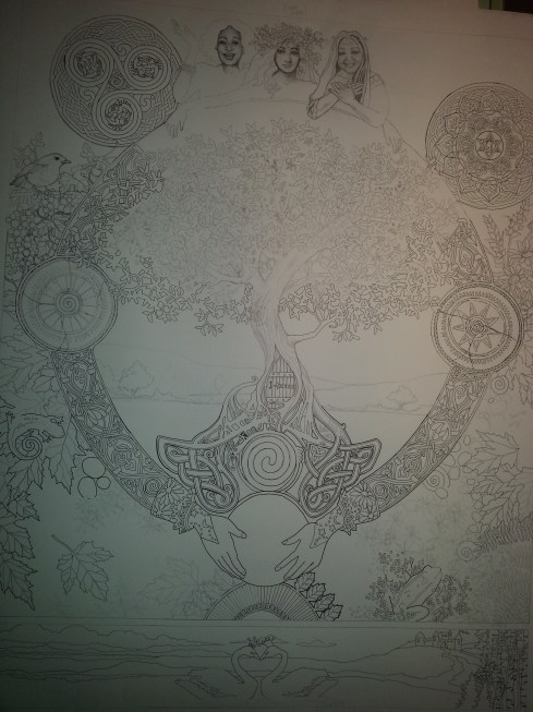 Janet Balboa, Anam Cara detail, marker and colored pencil, 19" x 24" c. 2014