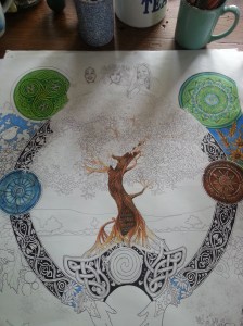 Janet Balboa, Anam Cara, marker and colored pencil, 19" x 24" c. 2014