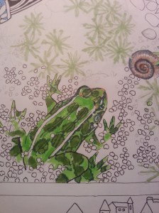 Janet Balboa, Anam Cara detail, marker and colored pencil, 19" x 24" c. 2014