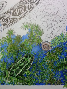 Janet Balboa, Anam Cara detail, marker and colored pencil, 19" x 24" c. 2014